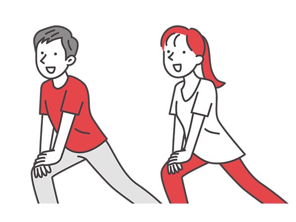 ストレッチしている男女のイラスト
