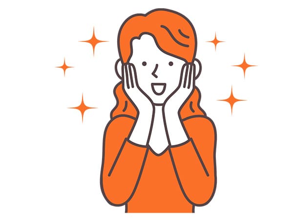 キラキラしている女性イラスト